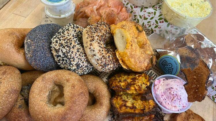 A variety of bagels