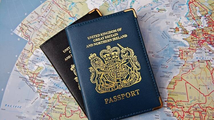 Navy blue British passport