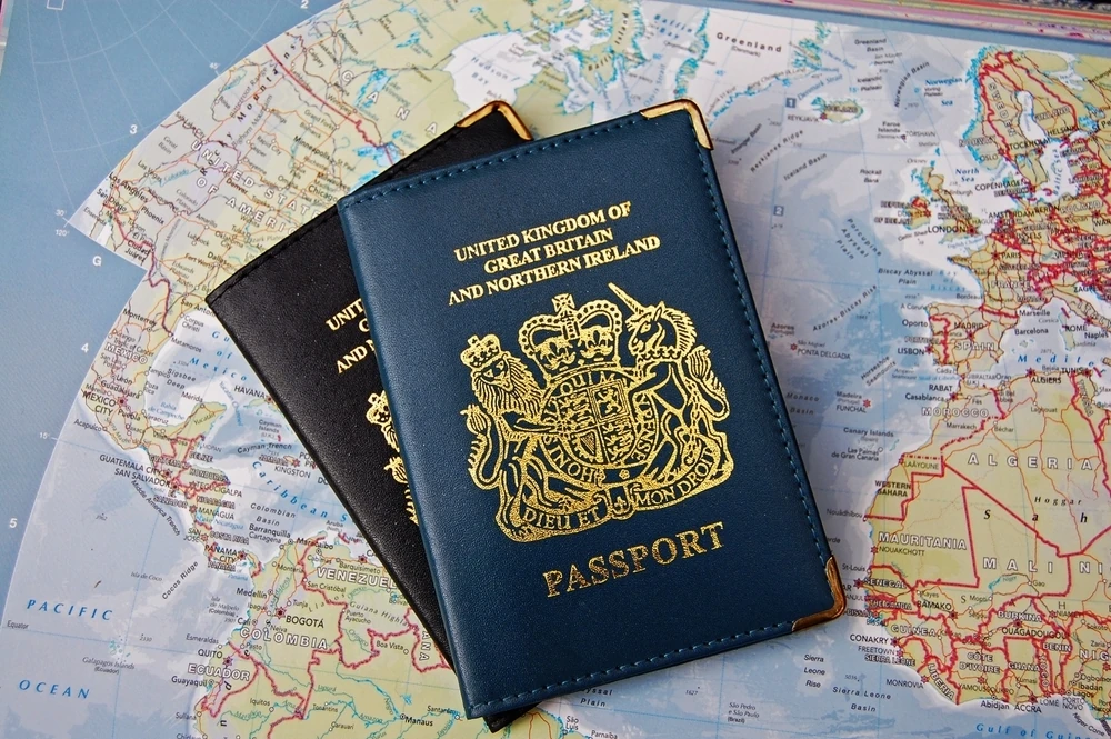 Navy blue British passport