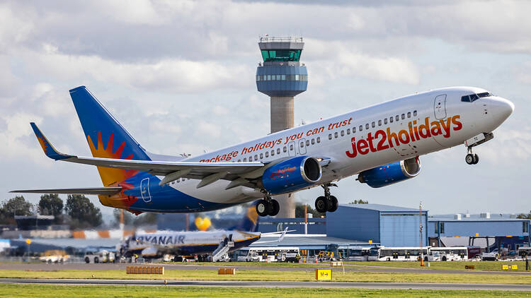 Jet2 plane at East Midlands Airport, England