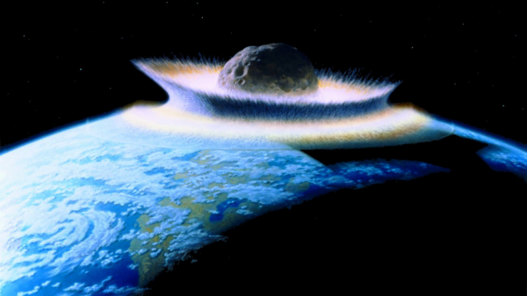 Planetoid crashing into Earth