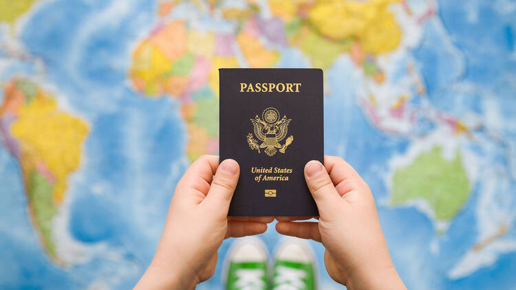 Child holding a passport