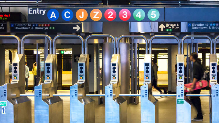 A NYC subway terminal.