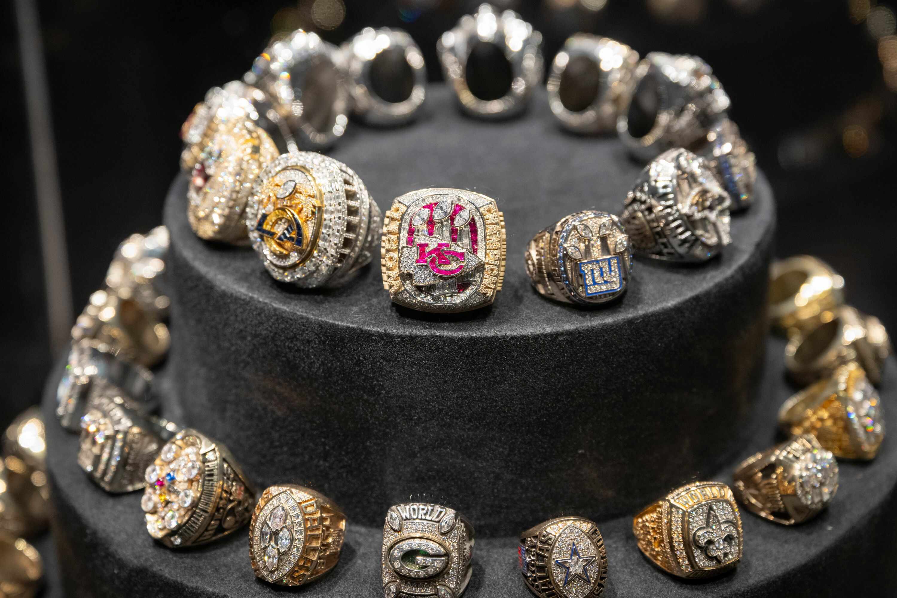 Superbowl rings on display