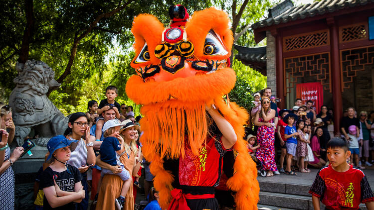 Lion dancing at Darling Harbour