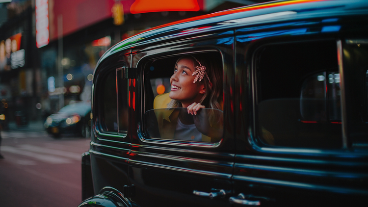 woman admiring scenery (Nowaday | Vintage Car Tours NYC)