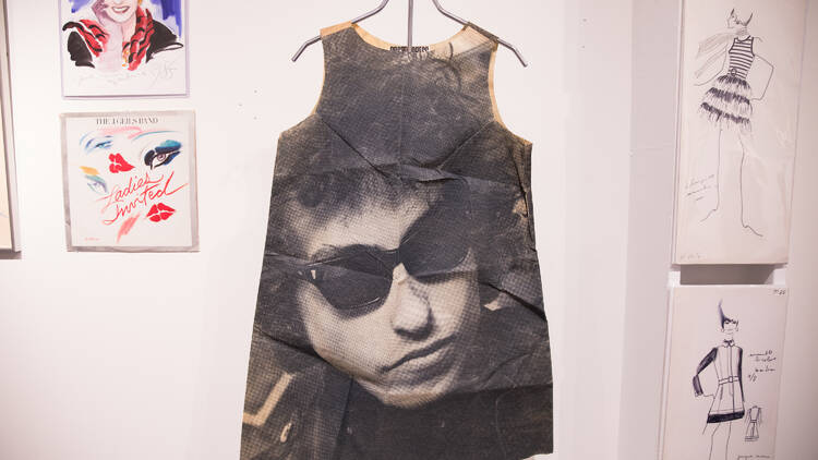 Shirt with face print in a gallery
