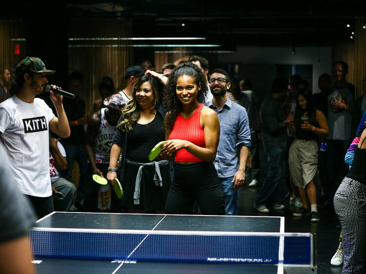 Play ping pong at SPIN