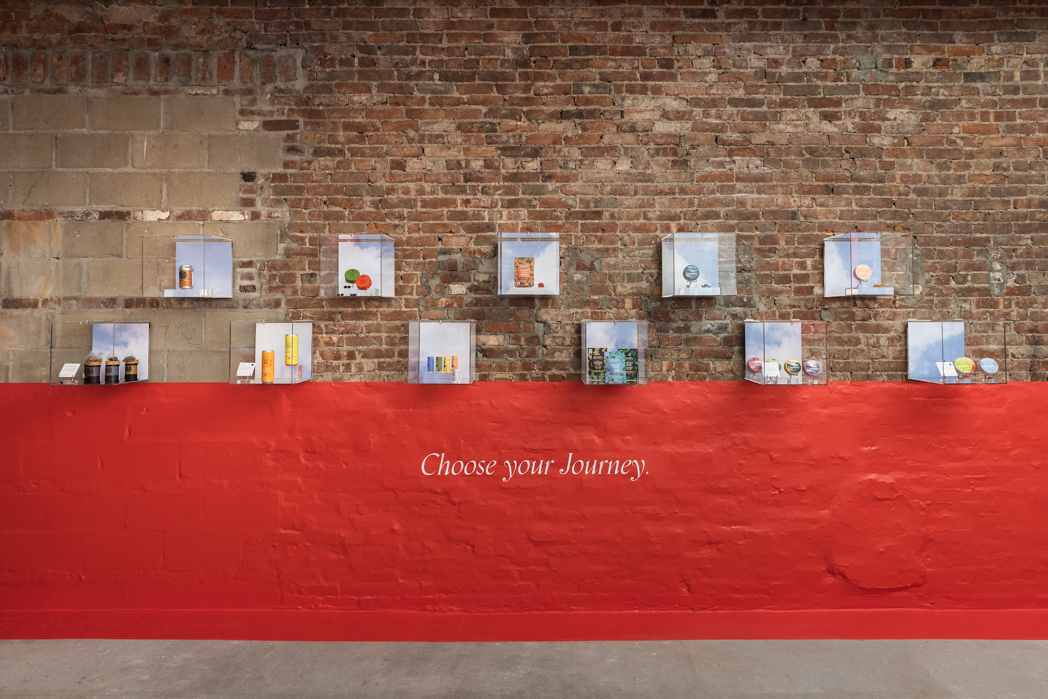 A red brick wall with the words "Choose your Journey."