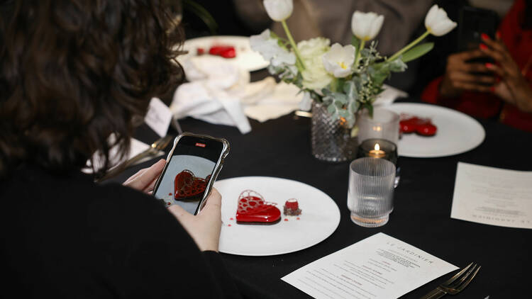 A heart-shaped dessert.