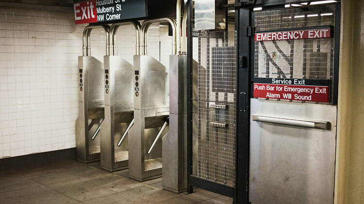 Emergency exit on NYC subway