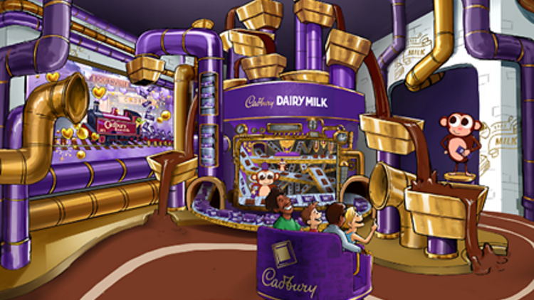 cartoon depitction of new ride at cadbury world 