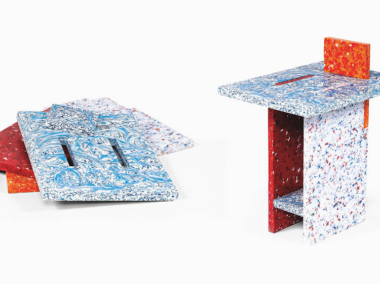 ‘Self Assembly Stool’ by Space Available made from recycled plastic launches at Dover Street Market Singapore