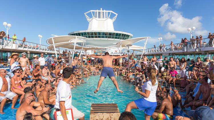 Crowded cruise ship