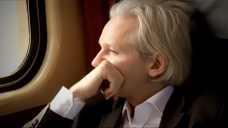 Still from The Trust Fall: Julian Assange