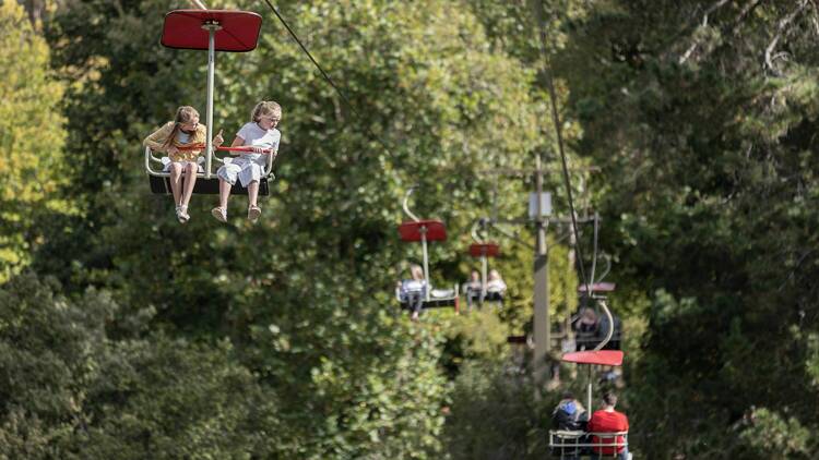 People on chairlifts