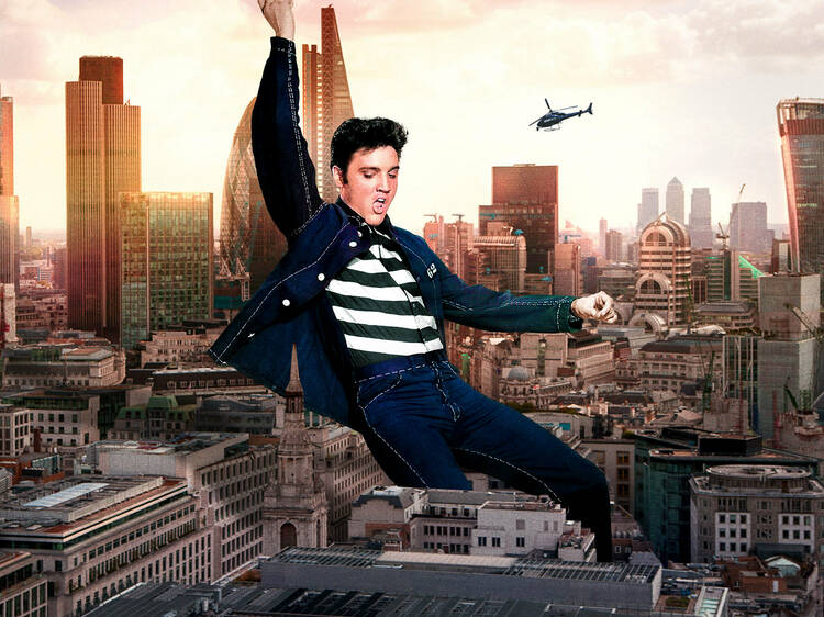 Elvis sitting on top of London