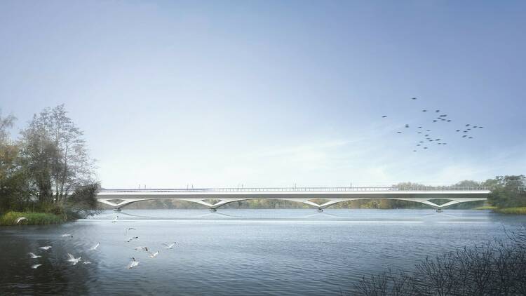 Colne Valley Viaduct concepts created for HS2 by Grimshaw Architects