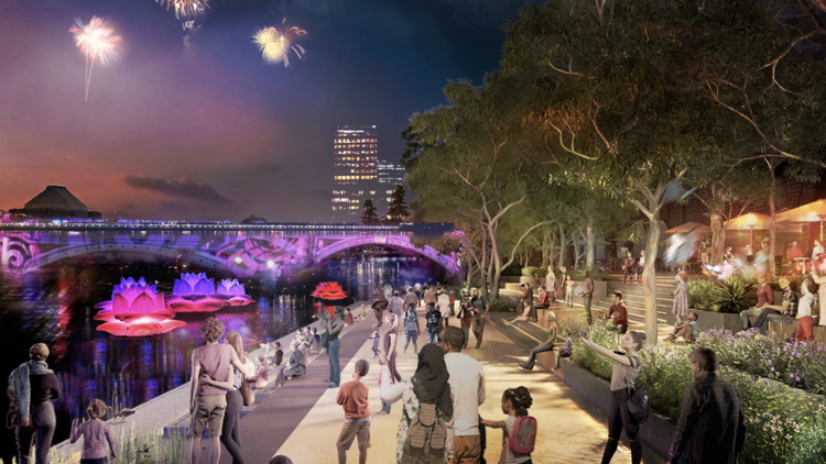 An artist impression of the Yarra River makeover. 