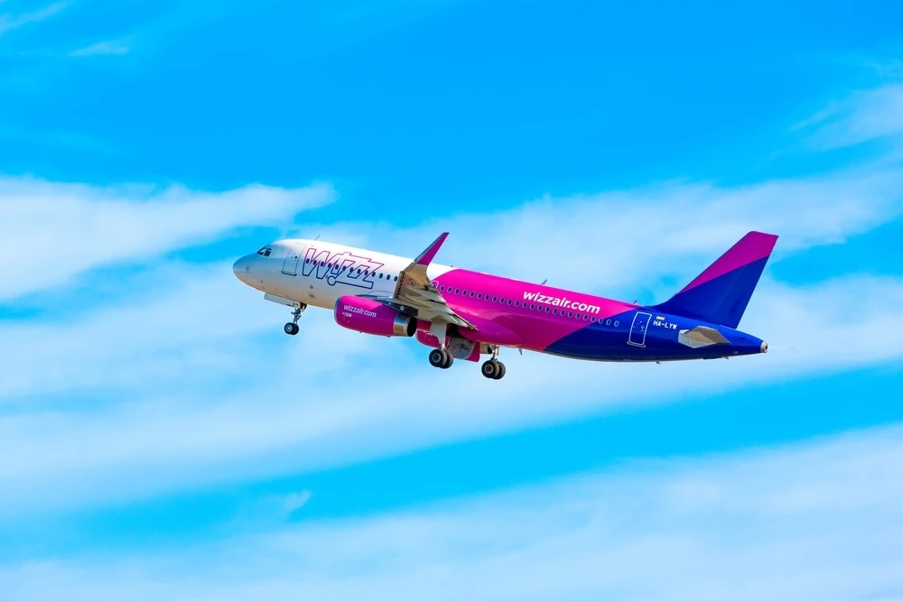 Wizz Air plane in the sky