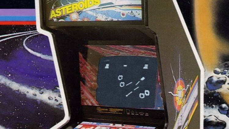 An Asteroids arcade cabinet