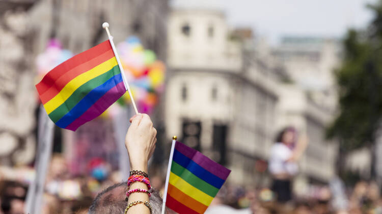 LGBTQ+ flag at parade