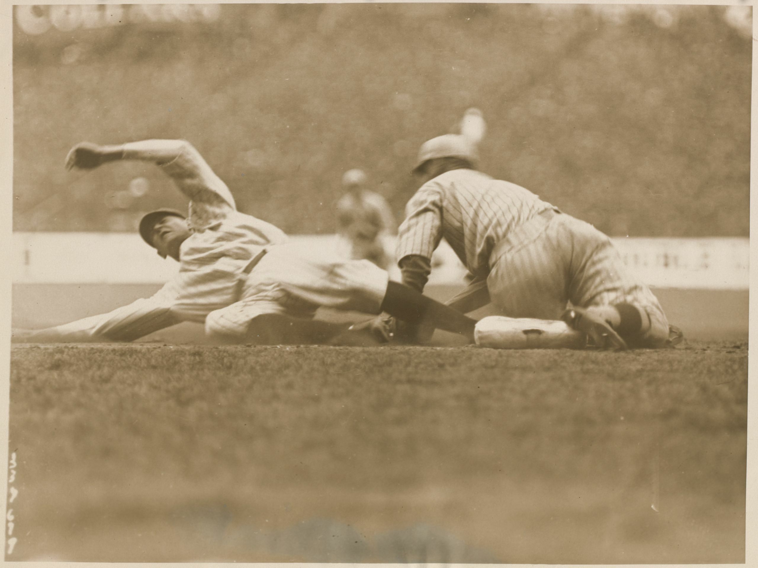 Ward out at third during opening the season in the new Yankee Stadium.