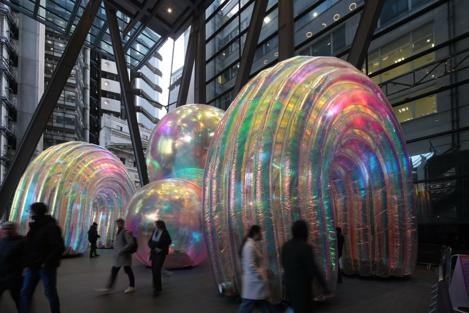 These giant 20ft-tall rainbow arches are now on display in the City of London