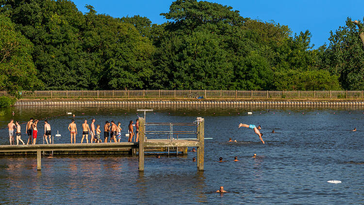 Bathers at Hampstead Heath in London