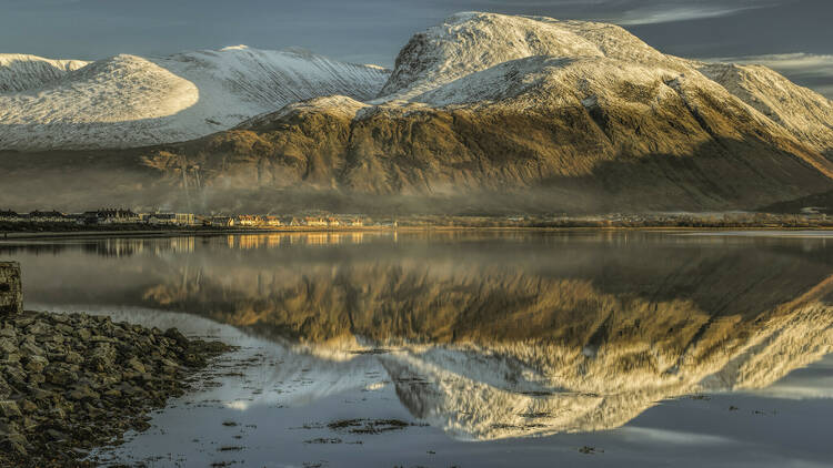 Ben Nevis from Corpach Sea Port in Scotland