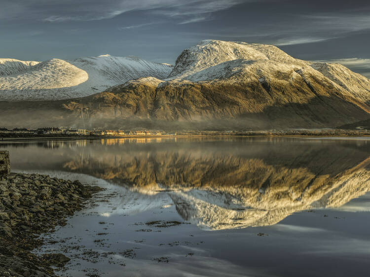 Ben Nevis from Corpach Sea Port in Scotland