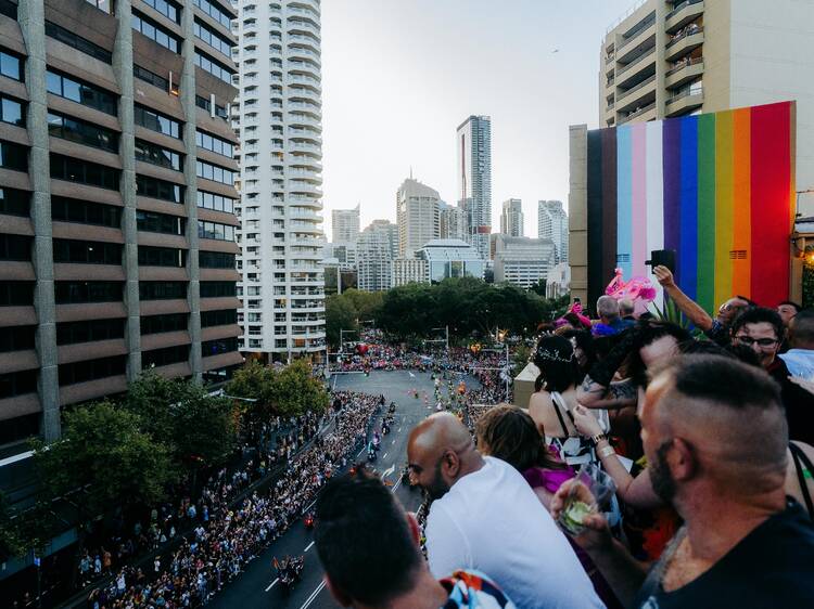 Views of the Sydney Mardi Gras Parade from the Rooftop at The Burdekin