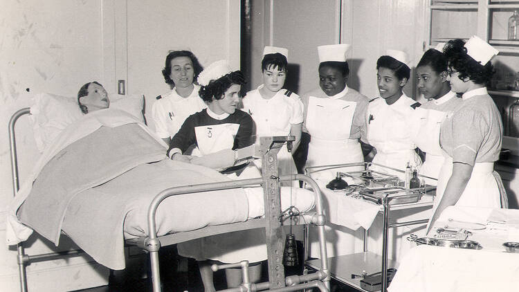 Nurses training at Royal London Hospital, from the Migration Museum's Heart of the Nation exhibition