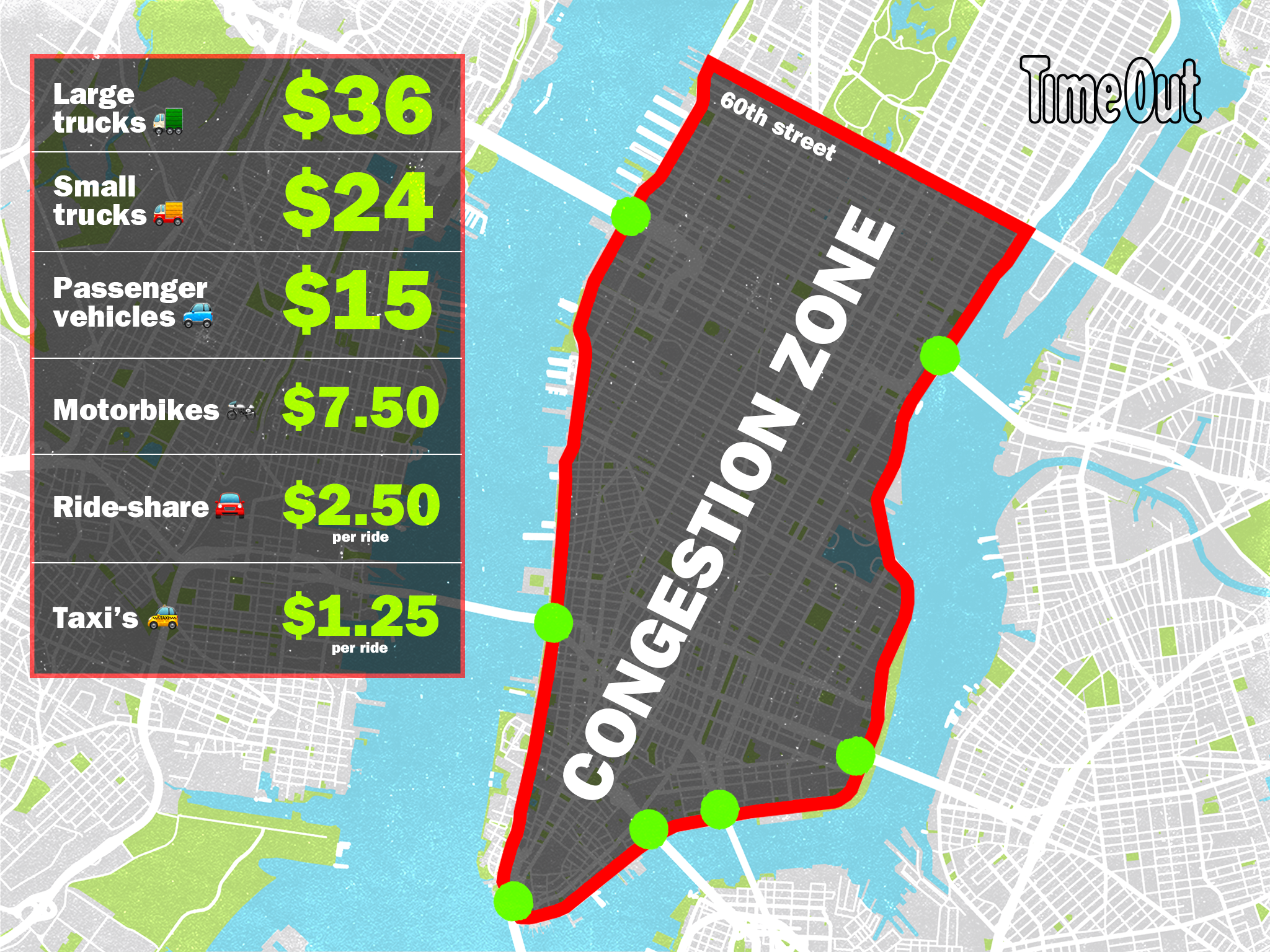 Congestion pricing NYC map