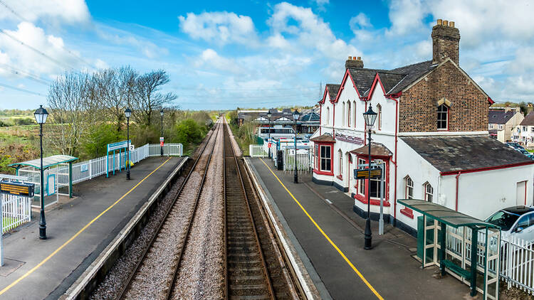 Train station in Wales at Llanfairpwllgwyngyllgogerychwyrndrobwllllantysiliogogogoch