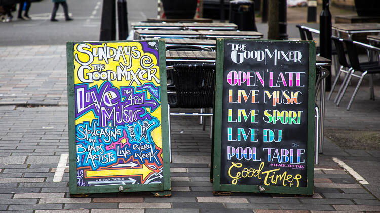 signs outside of pub