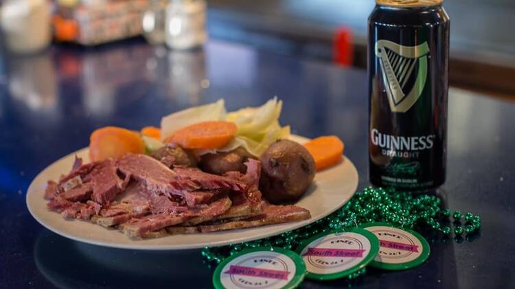 South Street Diner St. Patrick's Day boiled dinner Guinness