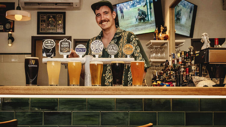 A bartender at The Magpie