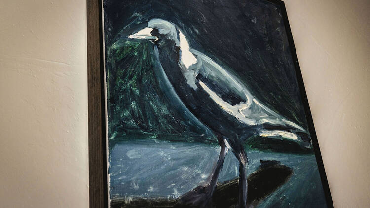 An artwork of a magpie