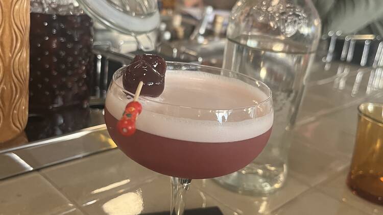 Cherry sour cocktail.