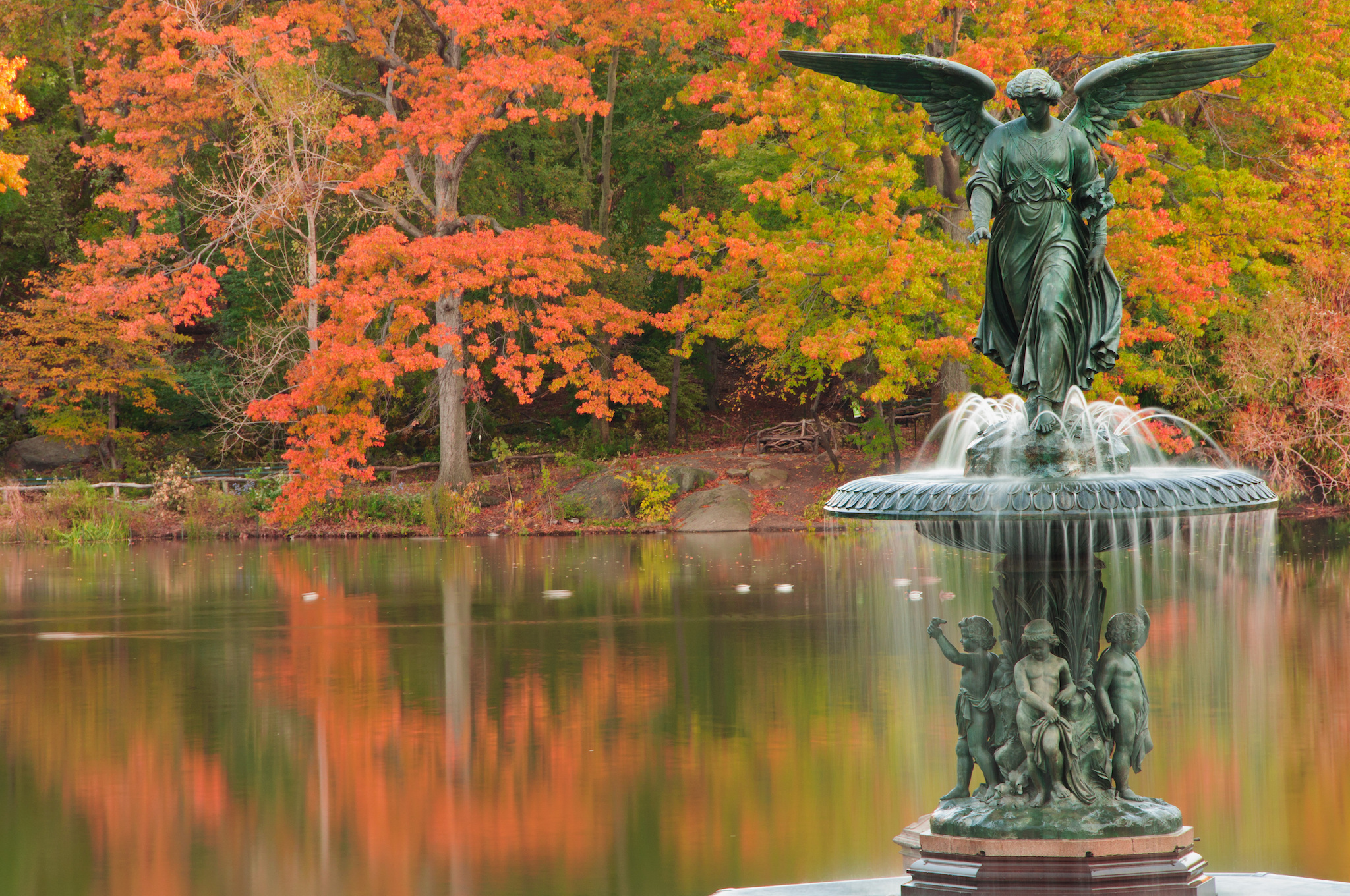 Fall at Bethesda Fountain in Central Park. New York City