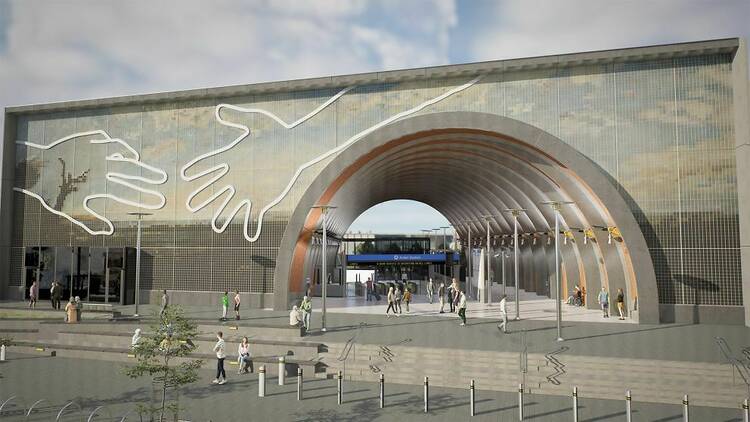 Concept art of the new public art installation at Arden Station.