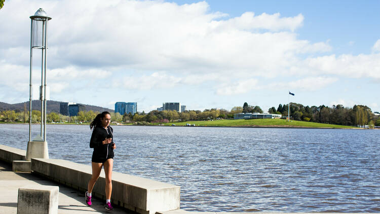 Running along Lake Burley Griffin