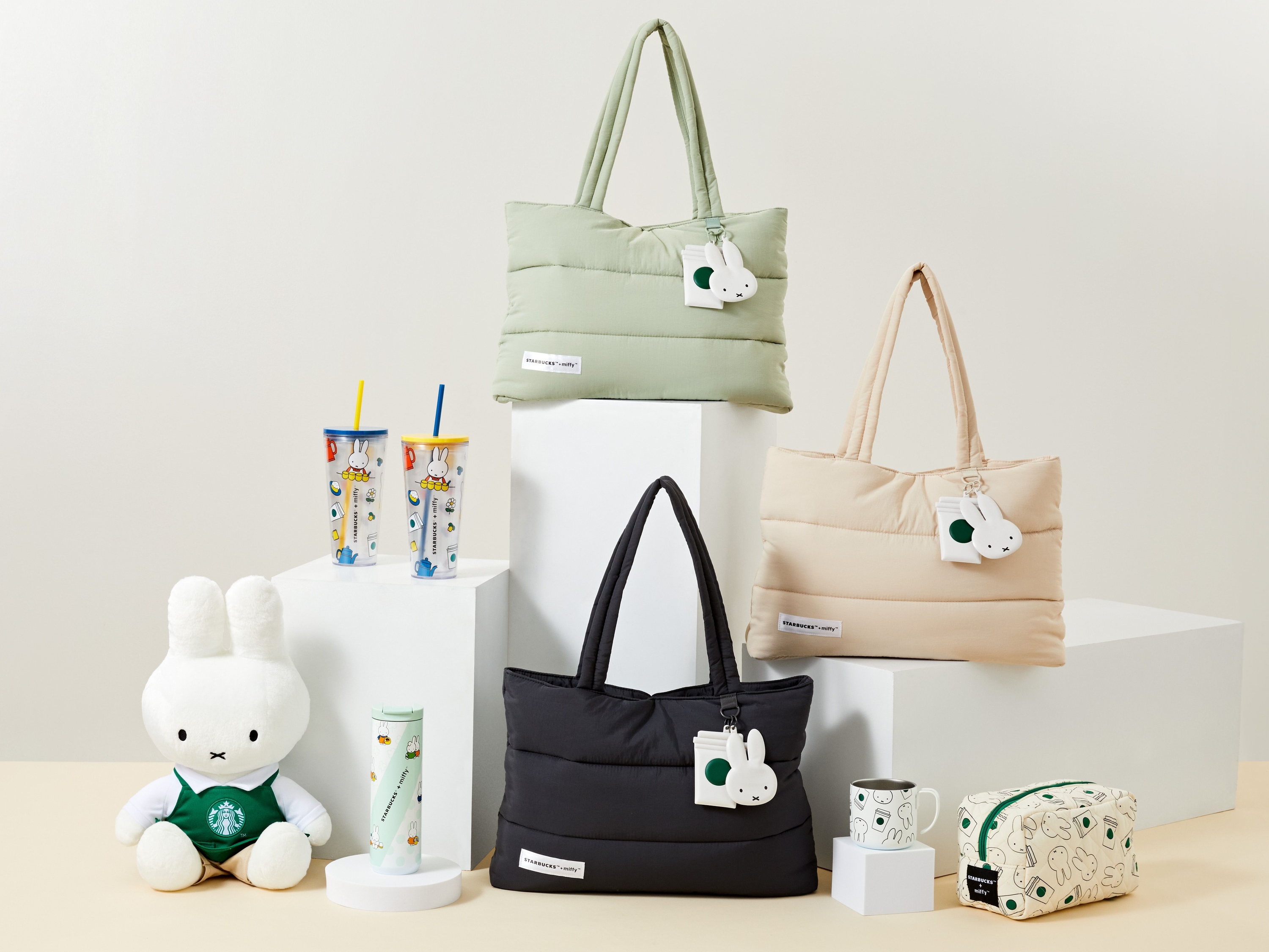 Starbucks Miffy Collection: Puffer Bags, Plushie, Cold Cups, And 