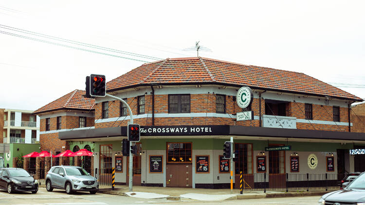 The outside of Crossways Hotel