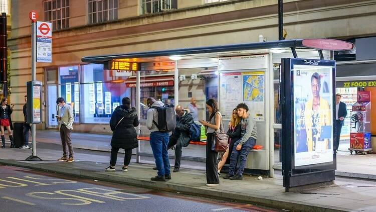 Bus shelter in London