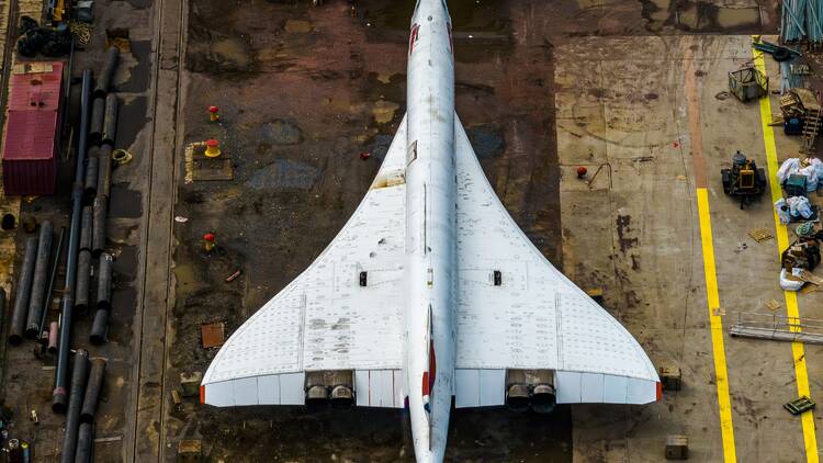 aerial view of concorde plane