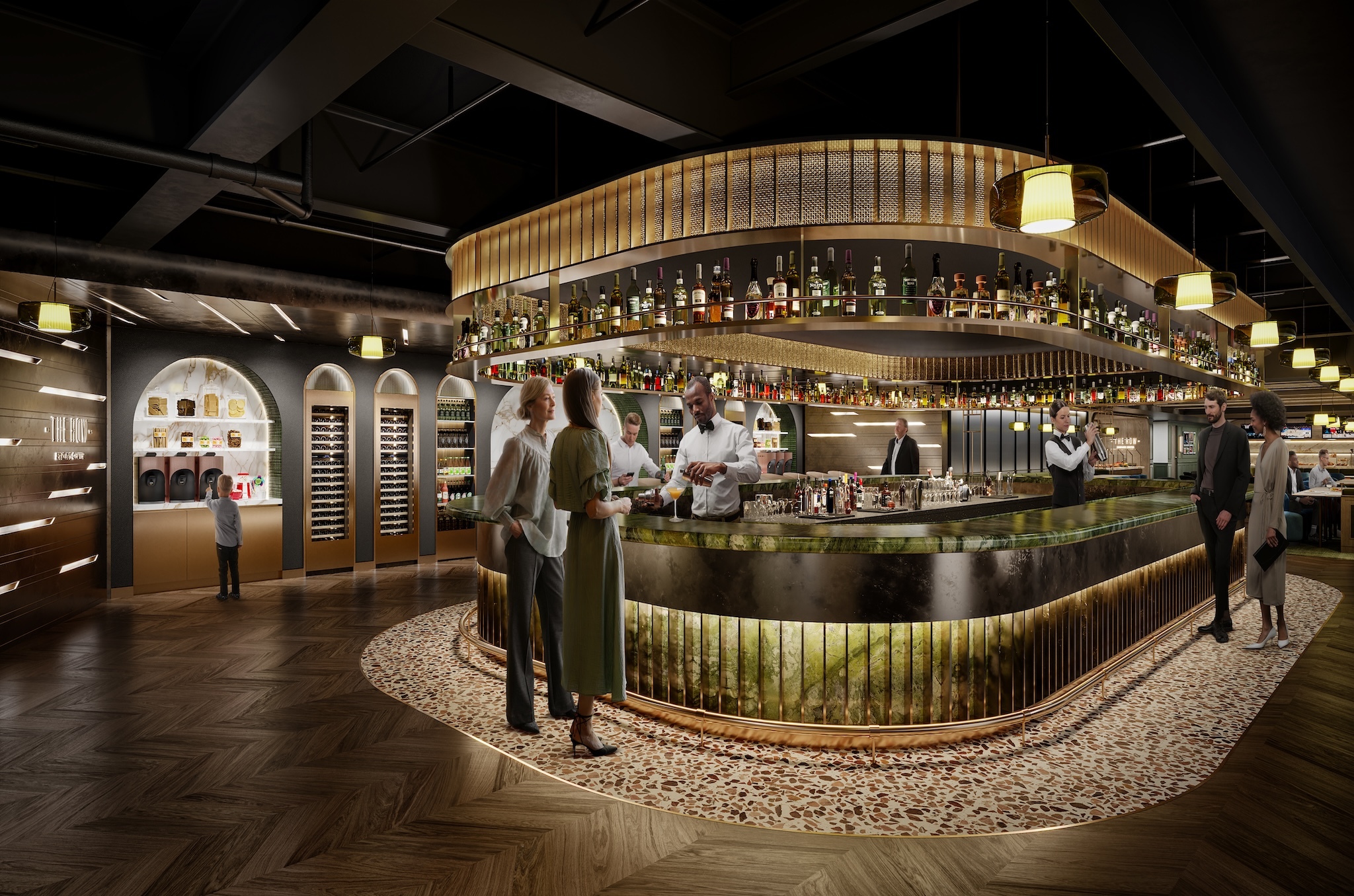 the rendering of a bar