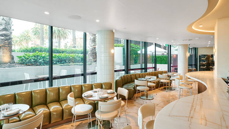 Luxurious interior of new Italian restaurant DOC St Kilda.