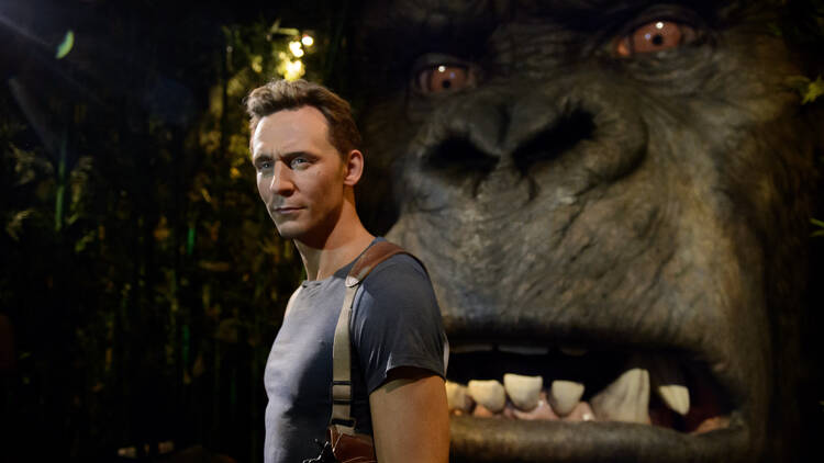 Madame Tussauds unveils its Tom Hiddleston wax figure at the London attraction's new Kong: Skull Island experience